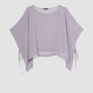Eileen Fisher Sheer Silk Georgette Poncho